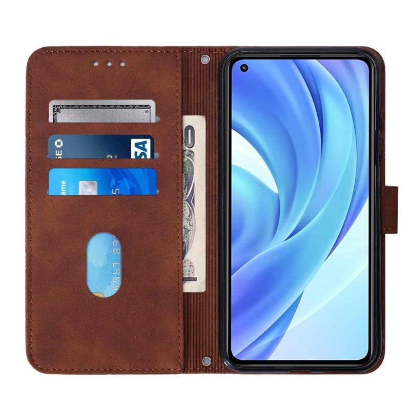 Flip Cover Xiaomi Mi 11 Lite 5G NE / Mi 11 Lite / Mi 11 Lite 5G Geometrisk Design Lædereffekt