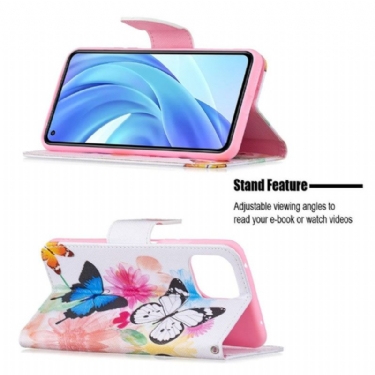 Flip Cover Xiaomi Mi 11 Lite 5G NE / Mi 11 Lite / Mi 11 Lite 5G Sommerfugle Og Farverige Blomster