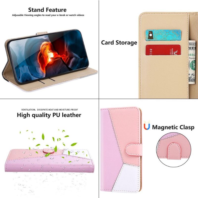 Flip Cover Xiaomi Mi 11 Lite 5G NE / Mi 11 Lite / Mi 11 Lite 5G Trefarvet Imiteret Læder