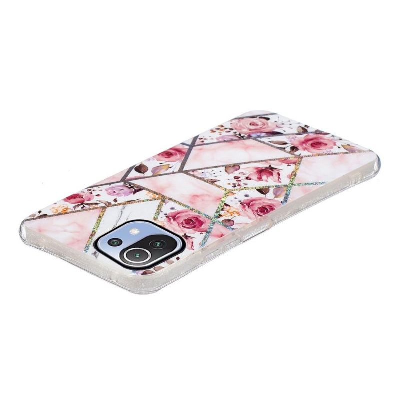 Mobilcover Xiaomi Mi 11 Lite 5G NE / Mi 11 Lite / Mi 11 Lite 5G Marmor Og Blomster