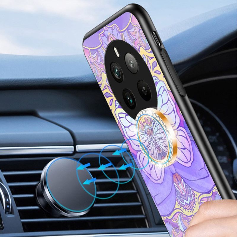 Cover Til Realme 12 Pro / 12 Pro Plus Ring-support Butterfly Series Af Hærdet Glas