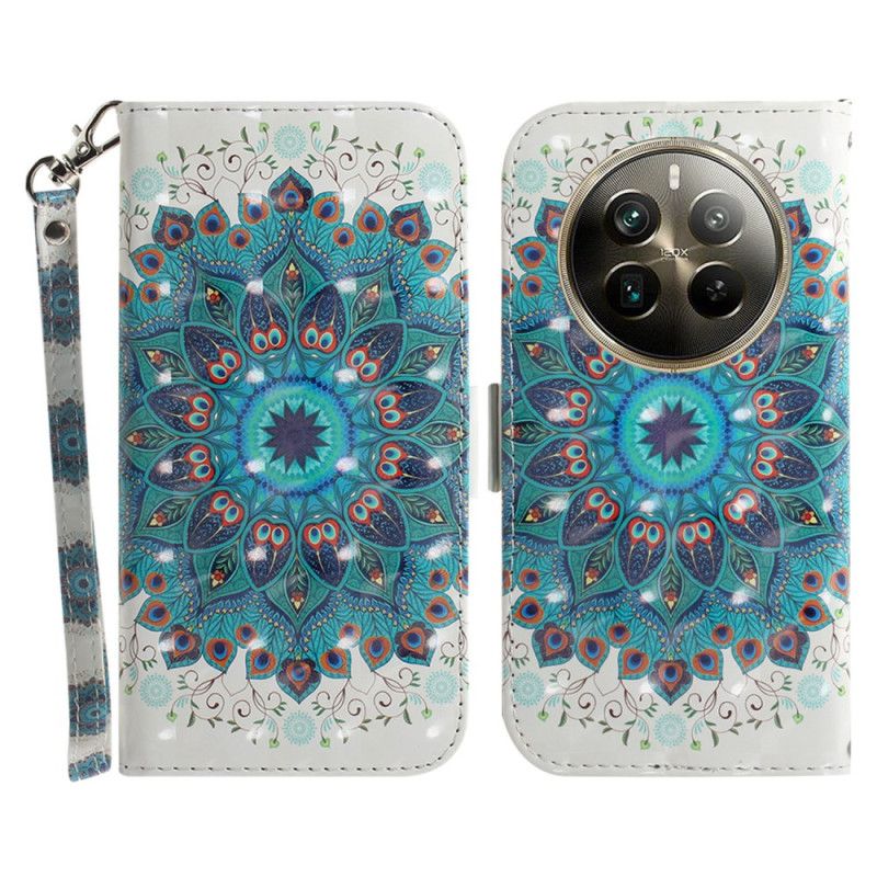 Flip Cover Realme 12 Pro / 12 Pro Plus Grøn Mandala Med Rem