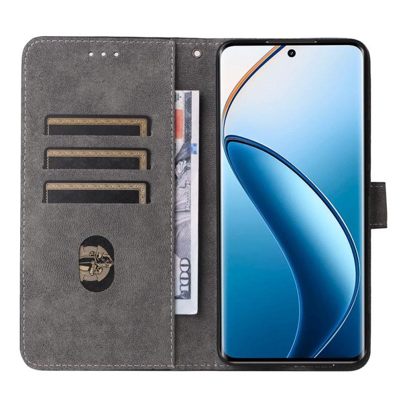 Flip Cover Realme 12 Pro / 12 Pro Plus Med Rfid-blokering Og Snor