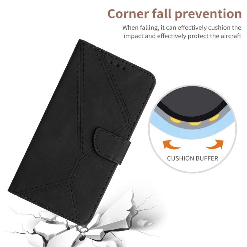 Flip Cover Realme 12 Pro / 12 Pro Plus Stribede Linier Og Prikker