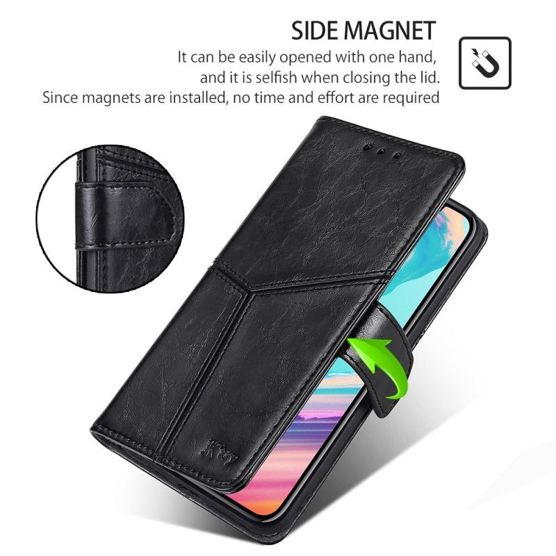 Læder Cover Realme 12 Pro / 12 Pro Plus Telefon Etui Geometrisk Design