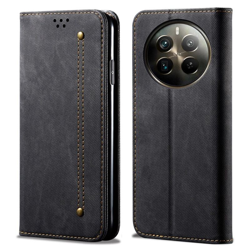 Læder Cover Realme 12 Pro / 12 Pro Plus Telefon Etui Jeansstof