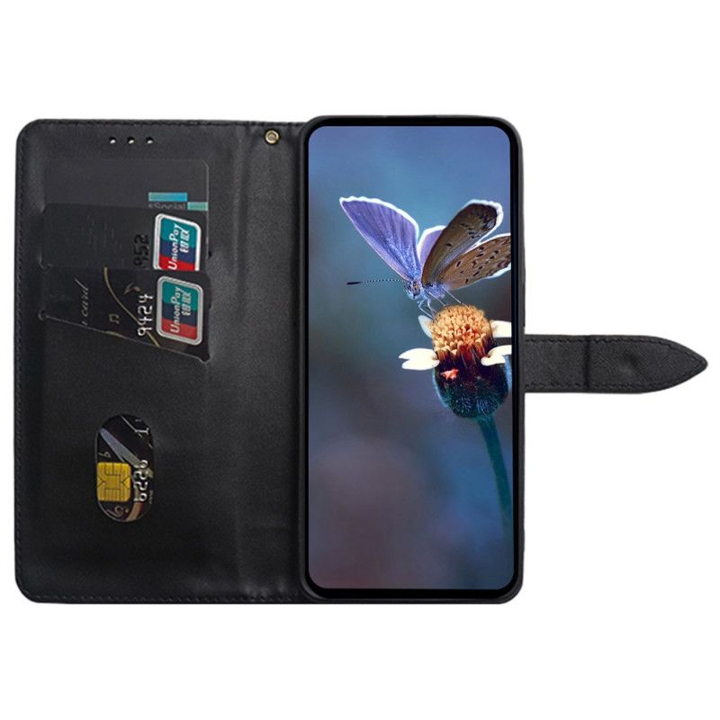 Læder Cover Realme 12 Pro / 12 Pro Plus Telefon Etui Nitter Og Snor Idewei