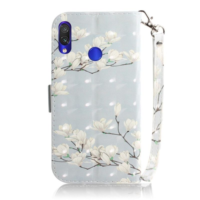 Etui Xiaomi Redmi Note 7 Anti-fald Med Snor Blomstrende Grene