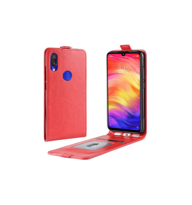 Etui Xiaomi Redmi Note 7 Flip Cover Lodret Imiteret Læder