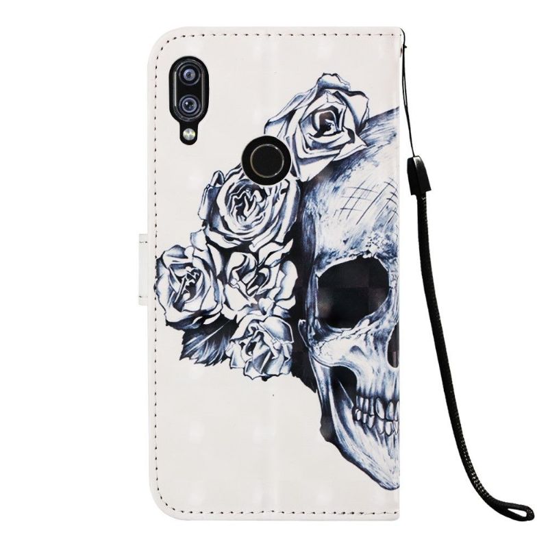 Læder Cover Xiaomi Redmi Note 7 Kranieblomster