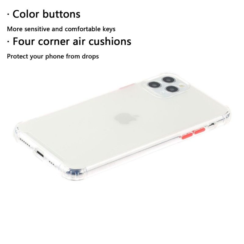 Cover iPhone 11 Pro Max Hemming Halvgennemsigtig Med Knapfarve