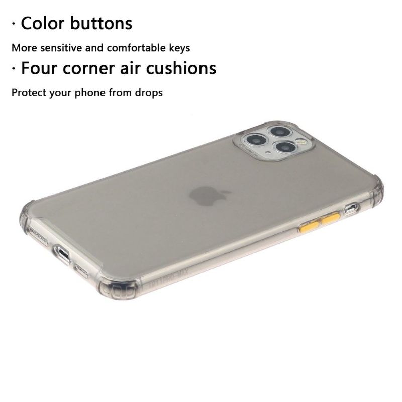 Cover iPhone 11 Pro Max Hemming Halvgennemsigtig Med Knapfarve