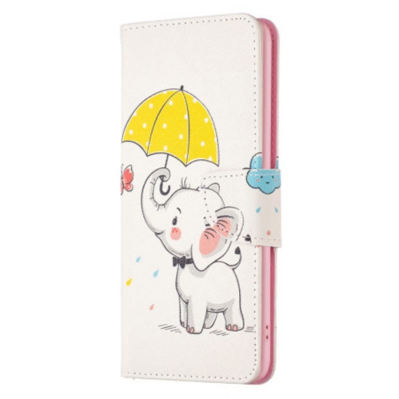 Flip Cover Xiaomi Redmi Note 12 5G Elefant I Regnen