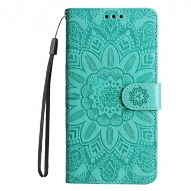 Flip Cover Xiaomi Redmi Note 12 5G Med Snor Mandala Dekoration Med Rem