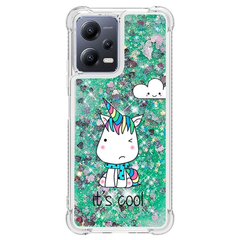 Mobilcover Xiaomi Redmi Note 12 5G Glitter Enhjørninger