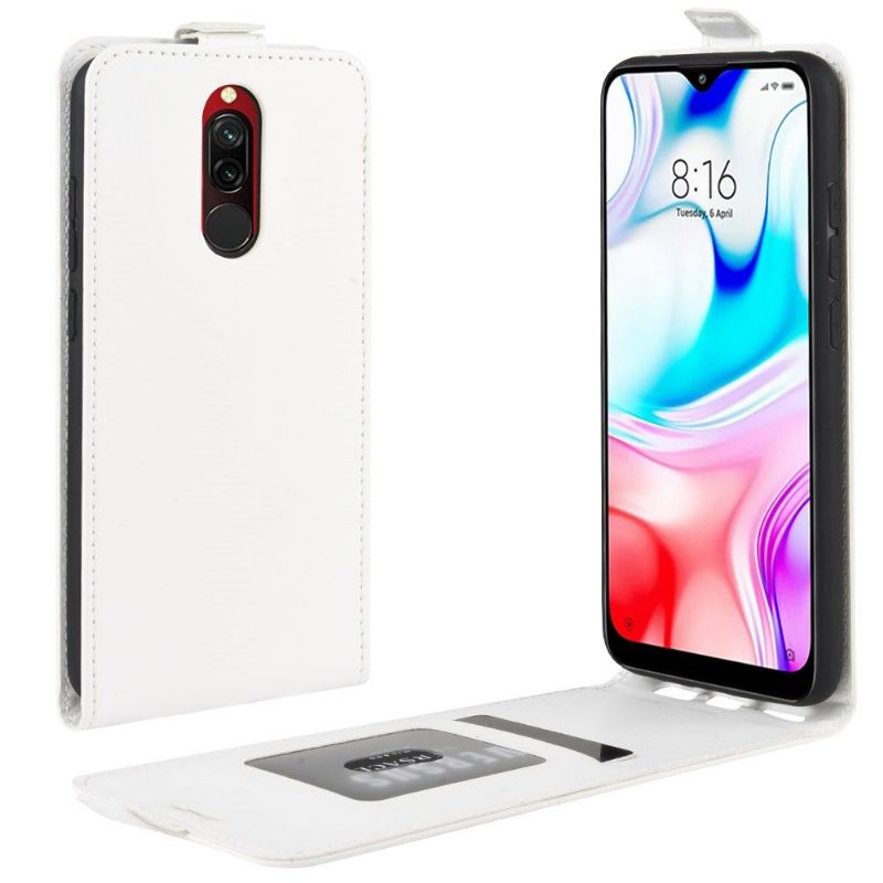 Case Xiaomi Redmi Note 8 Flip Cover Lodret Imiteret Læder