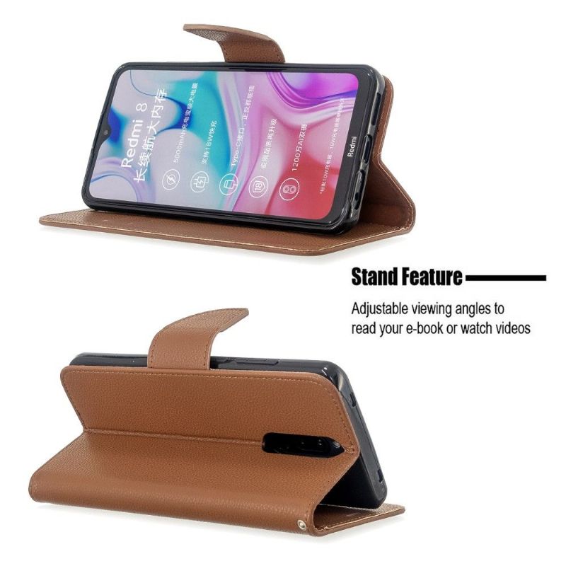 Etui Xiaomi Redmi Note 8 Flip Cover Kornet Lædereffekt Folio