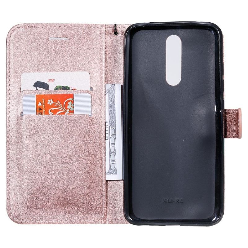 Flip Cover Xiaomi Redmi Note 8 Hemming Sylvette Imiteret Læder Med Rem