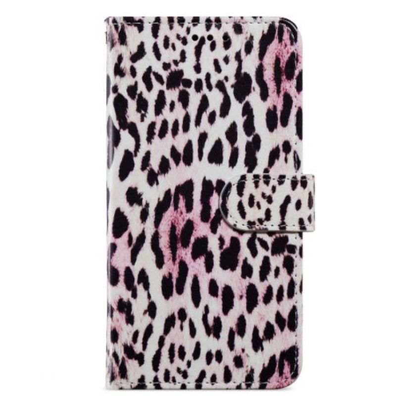 Flip Cover Moto G73 5G Med Snor Strappy Leopard Style