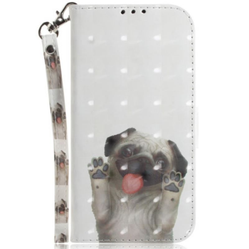 Flip Cover Moto G73 5G Med Snor Thong Pug