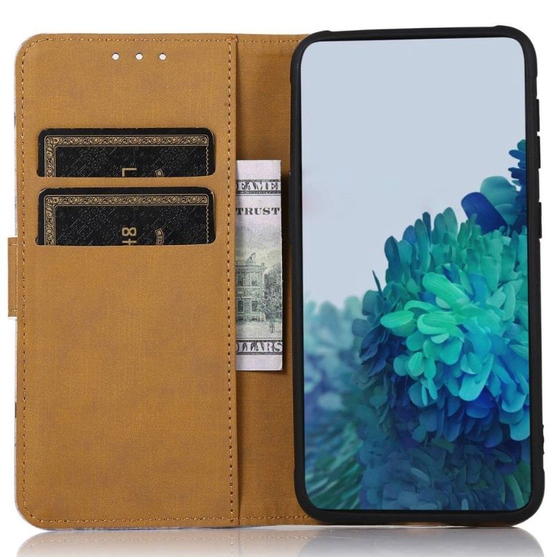 Flip Cover Samsung Galaxy M13 Anti-fald Eiffeltårnet Og Brev