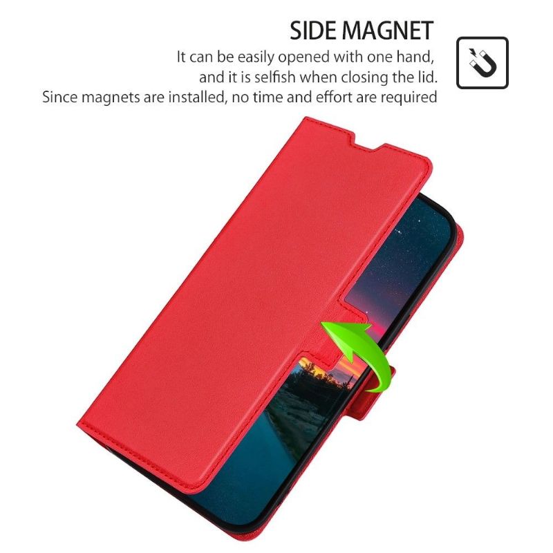 Flip Cover Samsung Galaxy M13 Hemming Minimalistisk Virksomhed I Kunstlæder