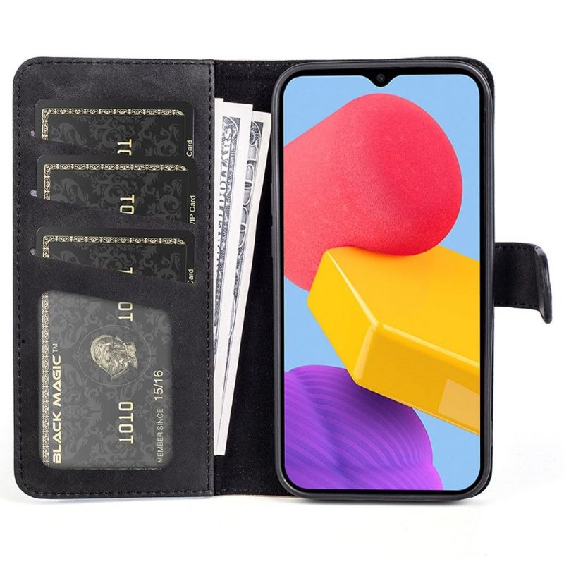 Flip Cover Samsung Galaxy M13 Læder Cover Bicolor Folio Stand