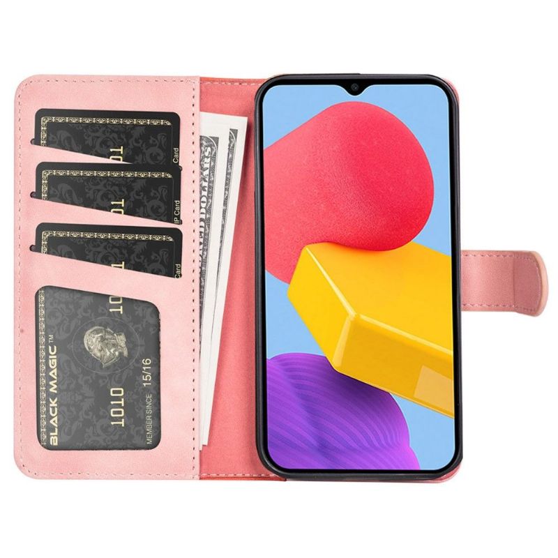 Flip Cover Samsung Galaxy M13 Læder Cover Bicolor Folio Stand