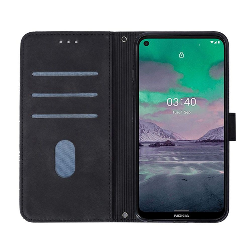 Flip Cover Nokia 3.4 / Nokia 5.4 Anti-fald Geometrisk Design Med Rem