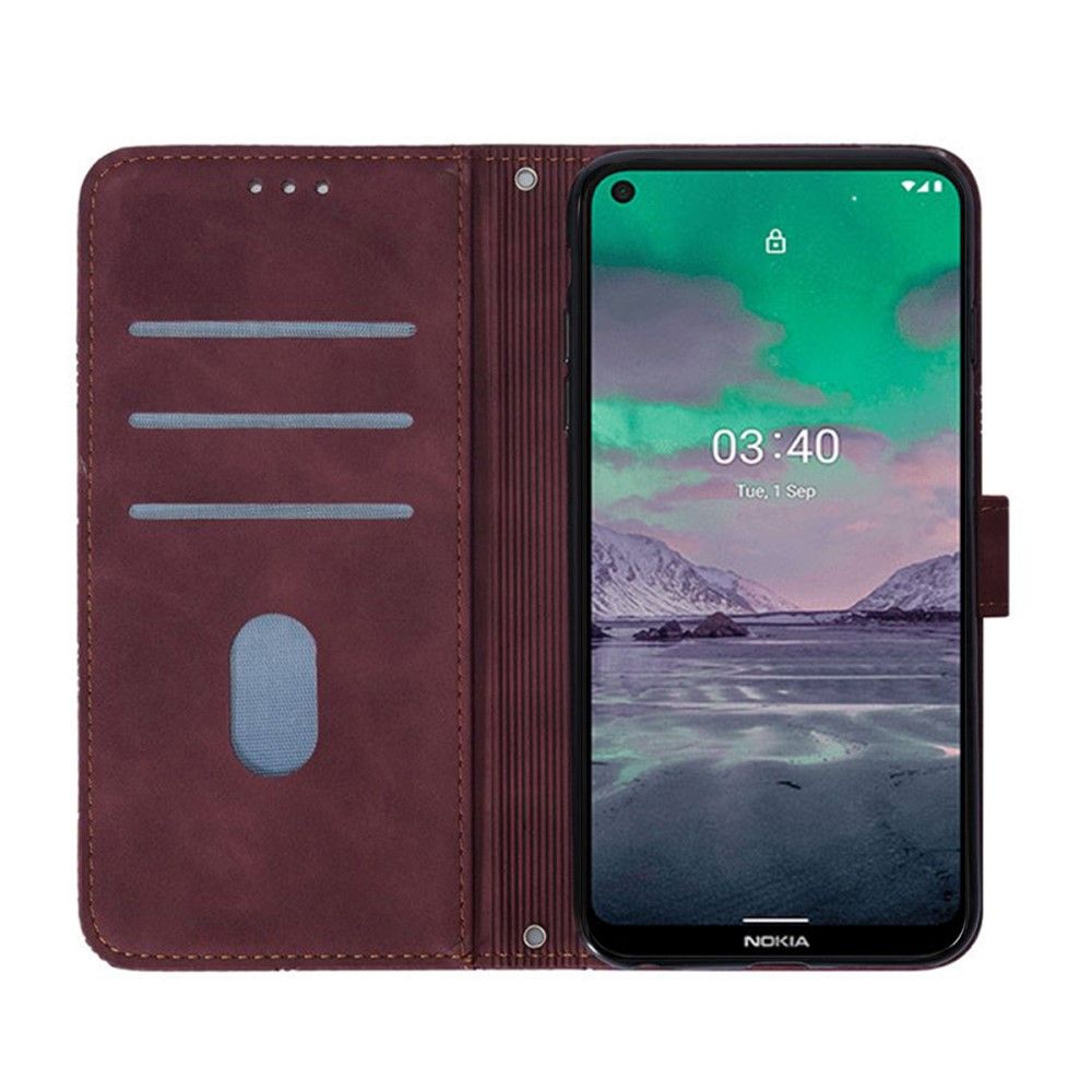 Flip Cover Nokia 3.4 / Nokia 5.4 Anti-fald Geometrisk Design Med Rem