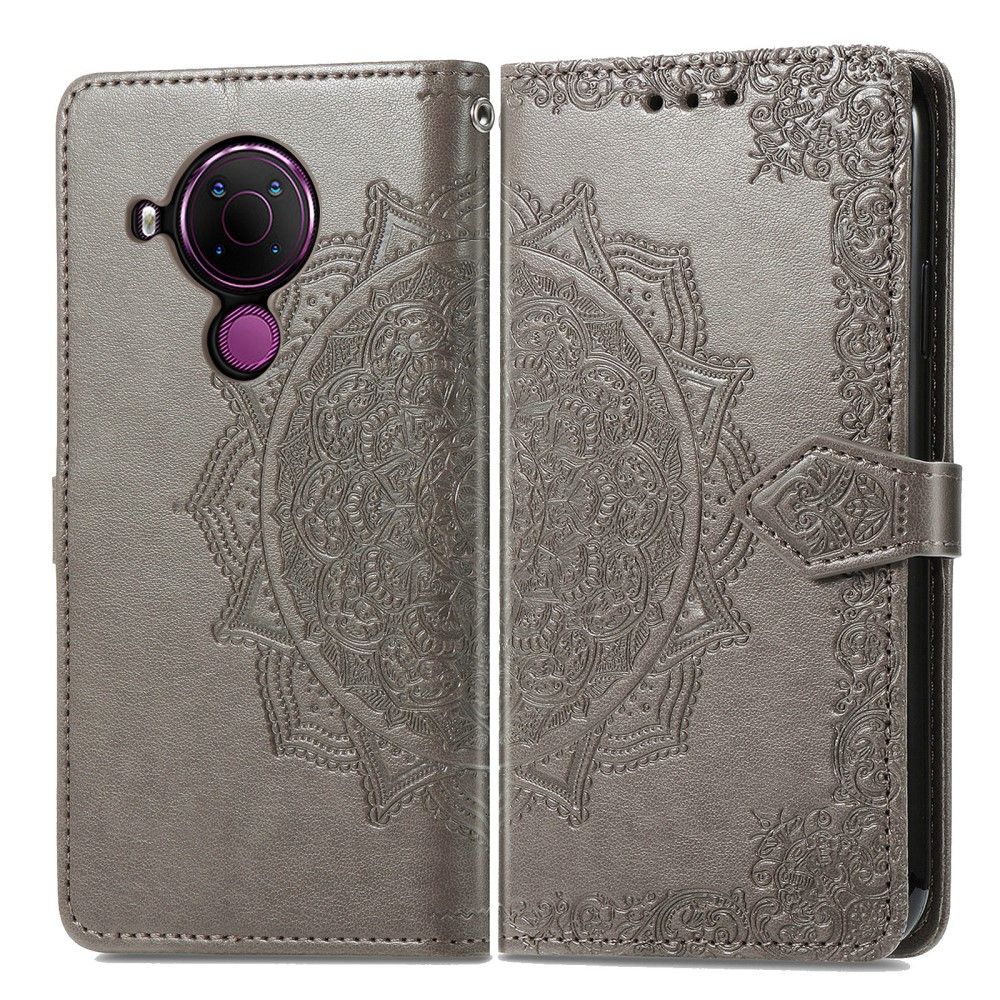 Flip Cover Nokia 3.4 / Nokia 5.4 Anti-fald Mandala Relief Imiteret Læder Retro