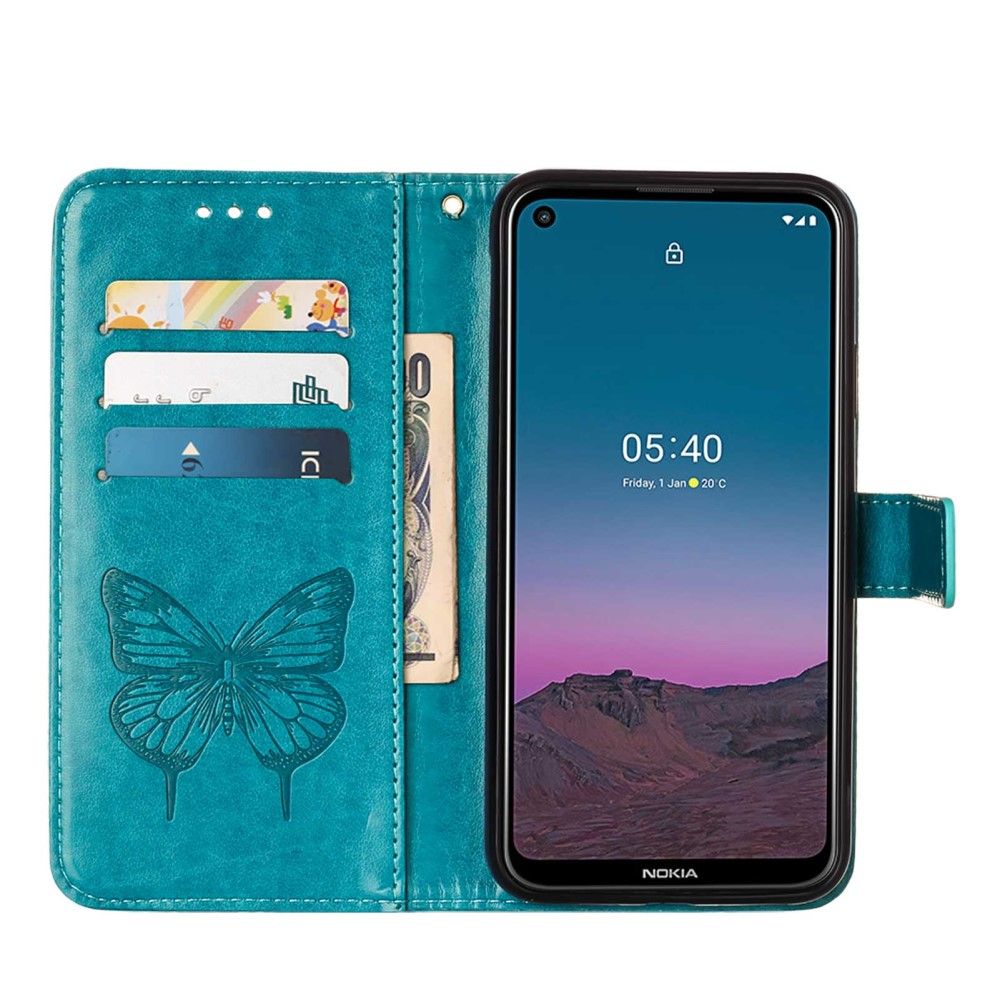 Flip Cover Nokia 3.4 / Nokia 5.4 Kortholder Til Sommerfugleblomst