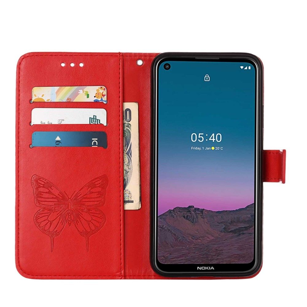 Flip Cover Nokia 3.4 / Nokia 5.4 Kortholder Til Sommerfugleblomst