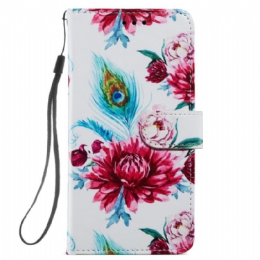 Flip Cover Samsung Galaxy A54 5G Med Snor Strappy Floral