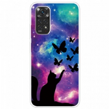 Cover Xiaomi Redmi Note 11 / 11S Kat Og Sommerfugle I Rummet