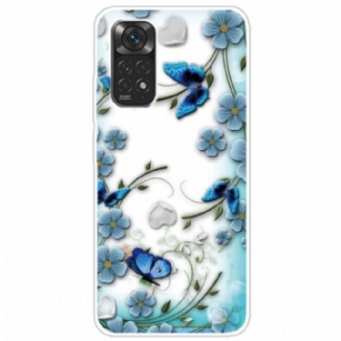 Cover Xiaomi Redmi Note 11 / 11S Sømløse Retro Sommerfugle Og Blomster