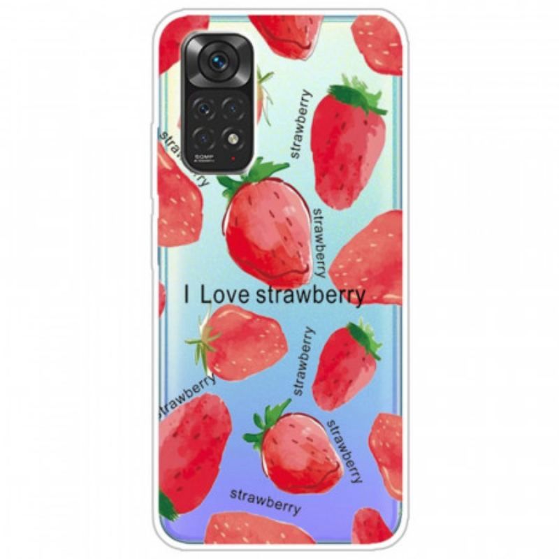Cover Xiaomi Redmi Note 11 / 11S Strawberries / Jeg Elsker Jordbær