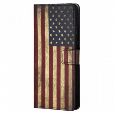 Læder Cover Xiaomi Redmi Note 11 / 11S Amerikansk Flag