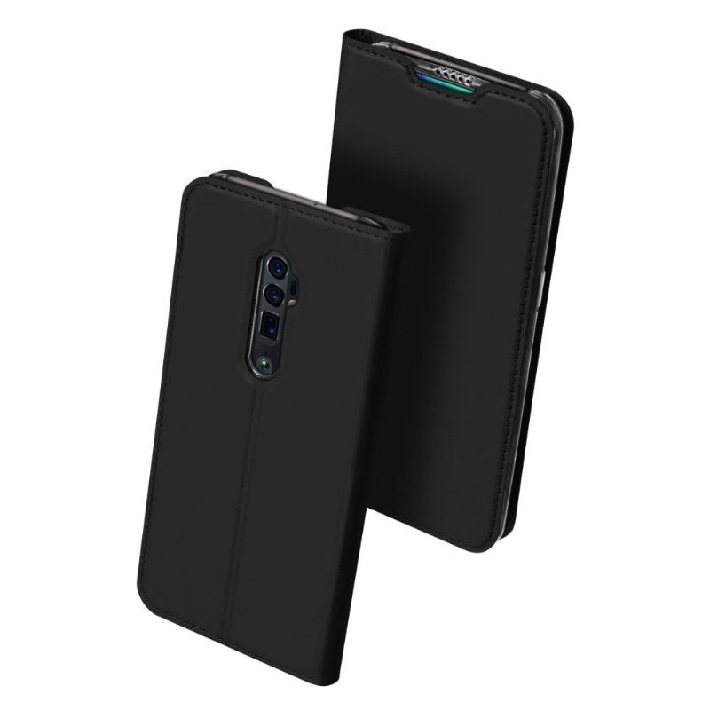 Flip Cover Oppo Reno 10x Zoom Business Imiteret Læder - Sort