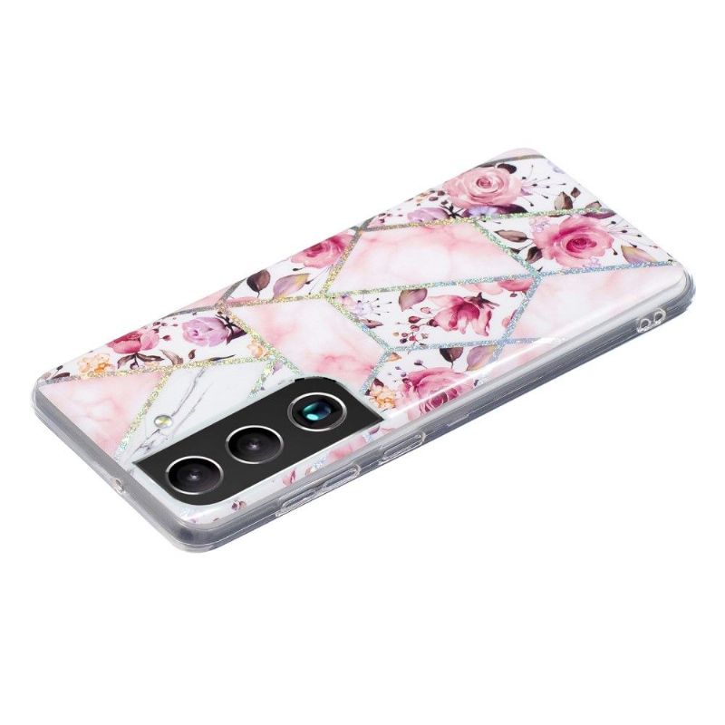 Cover Samsung Galaxy S22 Plus 5G Silikone Marmor Og Blomster