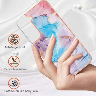 Mobilcover Samsung Galaxy S22 Plus 5G Original Blåfarvet Marmor