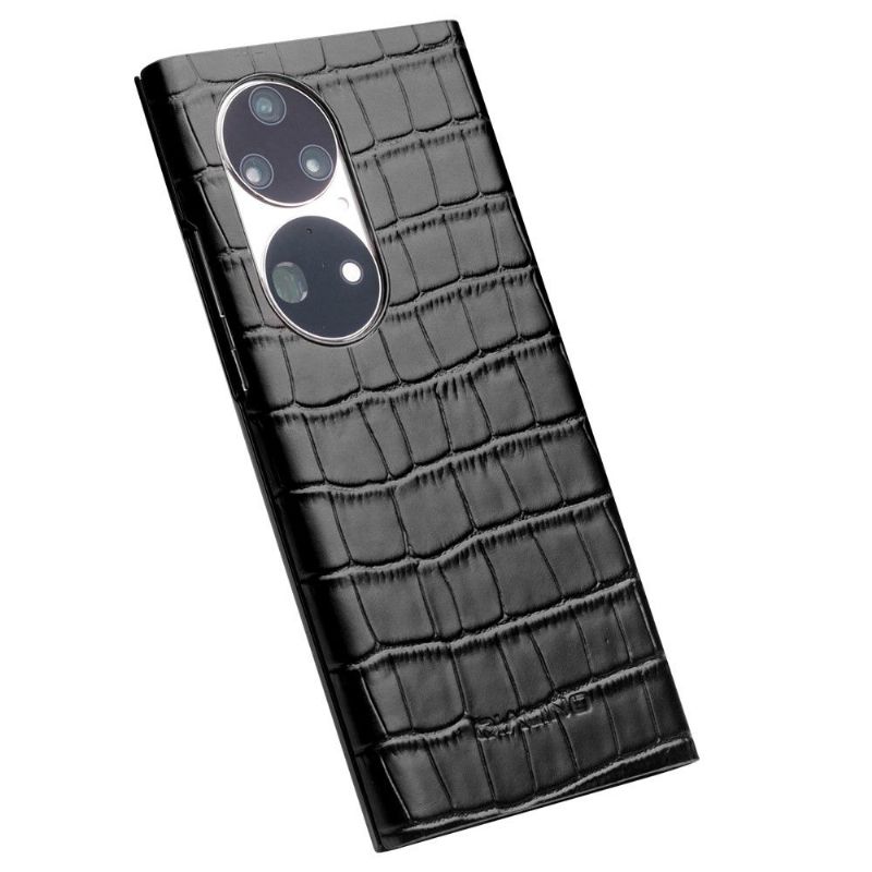 Flip Cover Huawei P50 Pro Læder Cover Croco-effekt Lædervindue