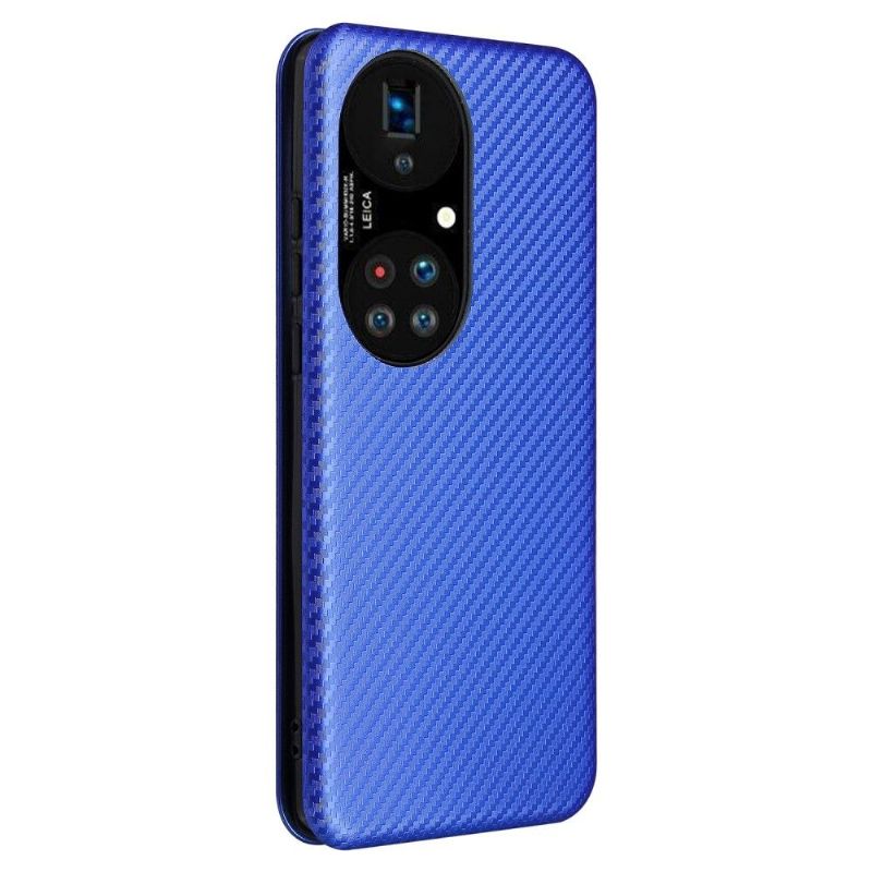 Læder Cover Huawei P50 Pro Carbon Fiber Læder