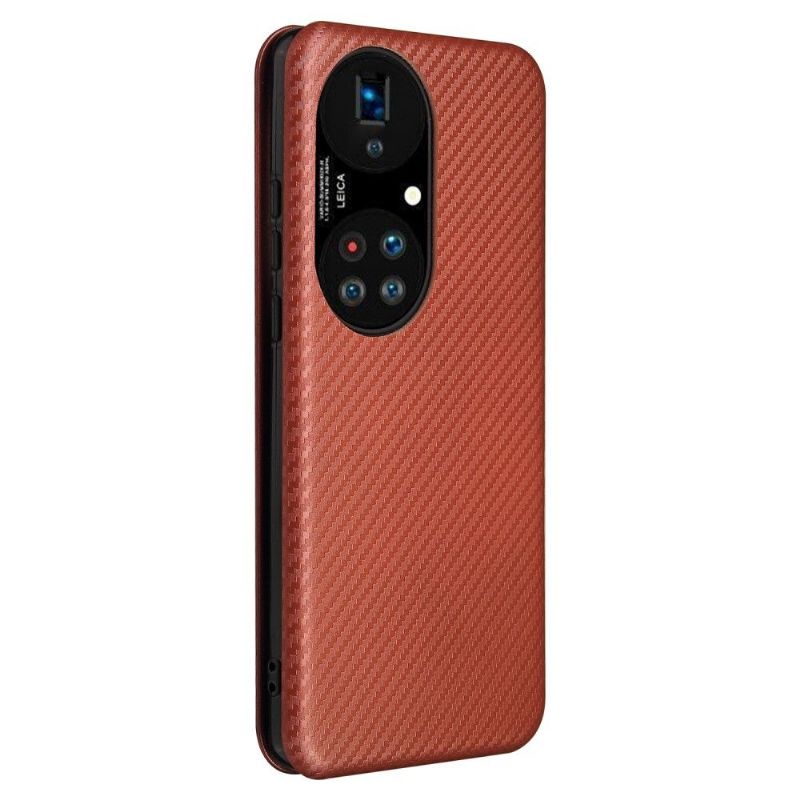 Læder Cover Huawei P50 Pro Carbon Fiber Læder