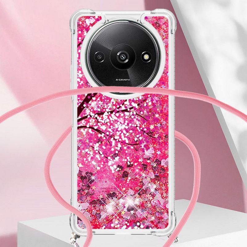 Cover Poco C61 Telefon Etui Cherry Blossom Glitter