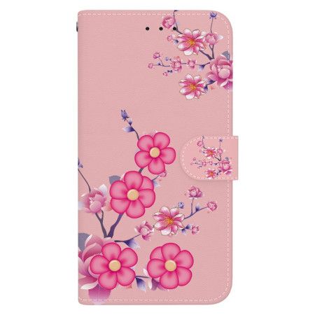 Flip Cover Poco C61 Sakura Mønster Med Rem