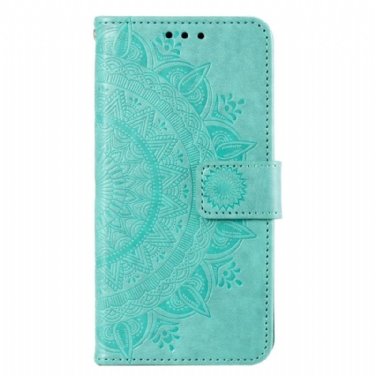 Læder Cover Poco C61 Telefon Etui Mandala Sol Med Rem