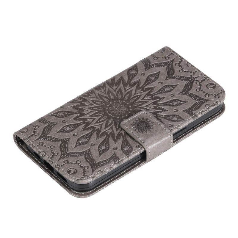 Læder Cover Poco C61 Telefon Etui Solar Mandala Med Rem