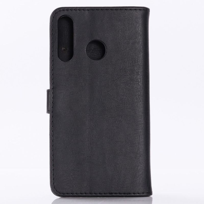 Etui Huawei P40 Lite E Flip Cover Retro Lædereffekt - Sort