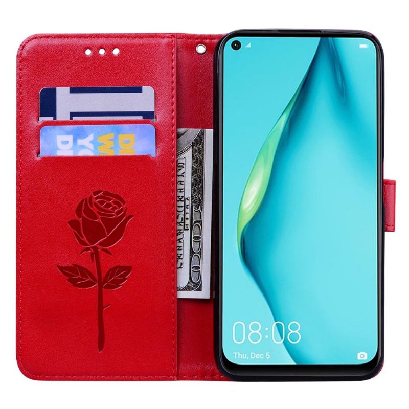 Flip Cover Huawei P40 Lite E Anti-fald Rose Præget